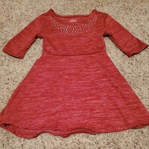 💜 Toddler girl red sweater sparkle dress size XS